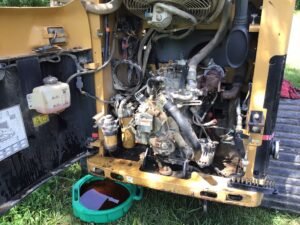 diesel engine on a cat skidloader