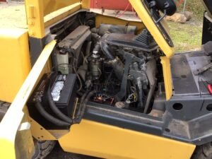 Yale forklift diesel engine getting repaired